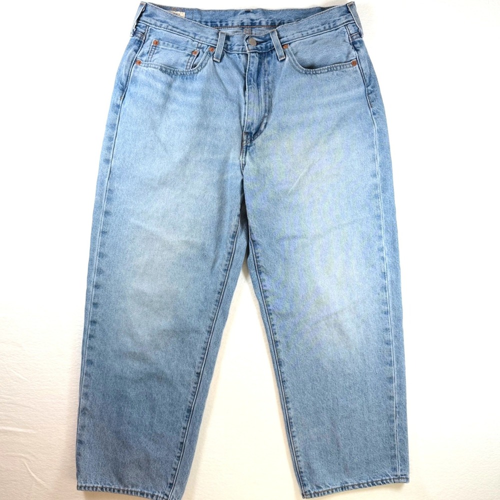 Levis Premium Stay Loose Light Jeans Relaxed Fit Denim Cropped Barrel 90s 32